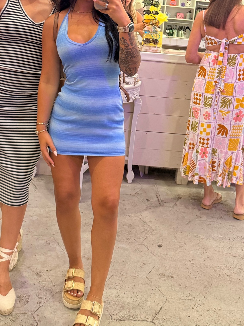 Cotton on blue ombré knit dress